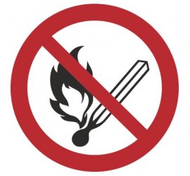 Zakaz używania otwartego ognia (210-08) okrągły