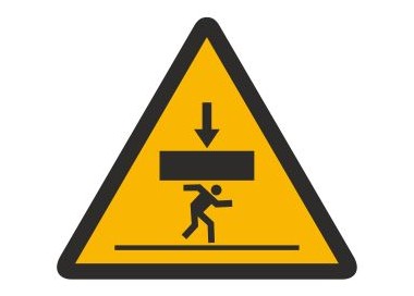Znak ostrzeżenie przed niebezpieczeństwem przygniecenia przez spadające obciążenie (343)