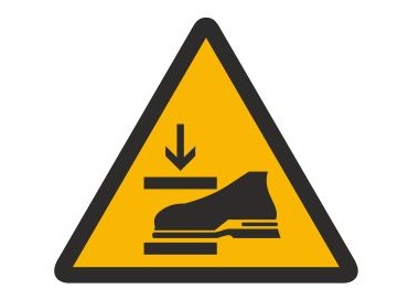 Znak ostrzeżenie przed niebezpieczeństwem zgniecenia nogi (344)