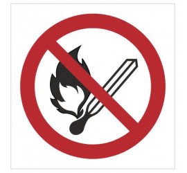 Znak zakaz używania otwartego ognia (P03)