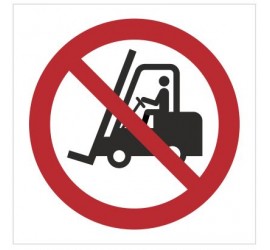 Znak zakaz ruchu urządzeń do transportu poziomego (P06)
