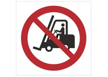 Znak zakaz ruchu urządzeń do transportu poziomego (P06)