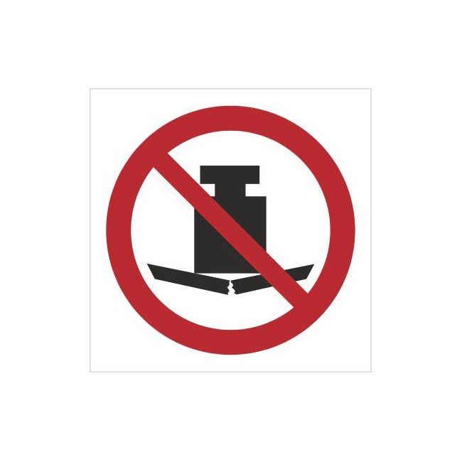 Znak zakaz umieszczania ciężkich przedmiotów (P12)