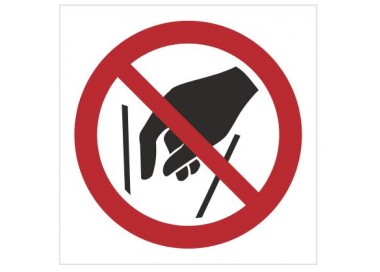 Znak zakaz wkładania rąk do środka (P15)