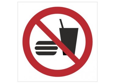 Znak zakaz spożywania posiłków (P22)