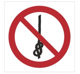 Znak zakaz wiązania węzłów (P30)