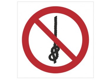 Znak zakaz wiązania węzłów (P30)