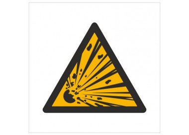 Znak ostrzeżenie przed niebezpieczeństwem wybuchu (W02)