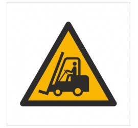 Znak ostrzeżenie przed urządzeniami do transportu poziomego (W14)