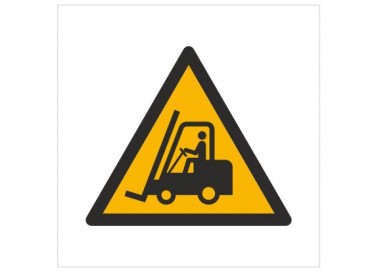 Znak ostrzeżenie przed urządzeniami do transportu poziomego (W14)