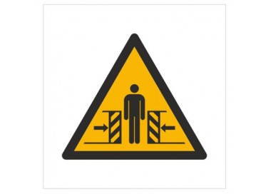 Znak ostrzeżenie przed zgnieceniem bocznym (W19)