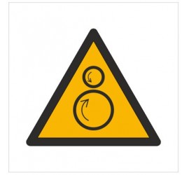 Znak ostrzeżenie przed ruchomymi rolkami (W25)